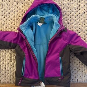 L.L. Bean Purple and Teal Hooded Jacket